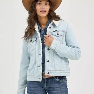 Wrangler Retro Sherpa Lined Western Denim Jacket | Cowgirl Country Trucker Chic